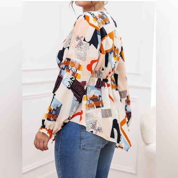 EUC 2XL Long Sleeve Wrap Blouse - Picture 4 of 10